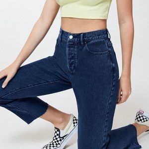 PacSun Blue High Waisted Straight Leg Jeans